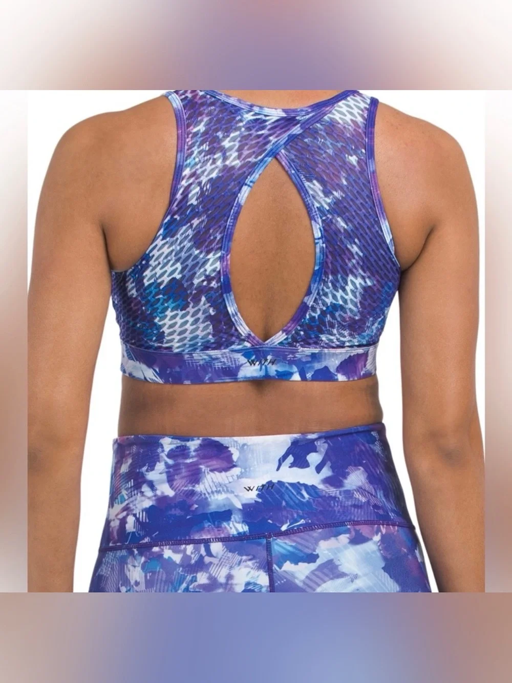Peloton Blue Moves 2pc Matching Bra & Reversible Legging Set New